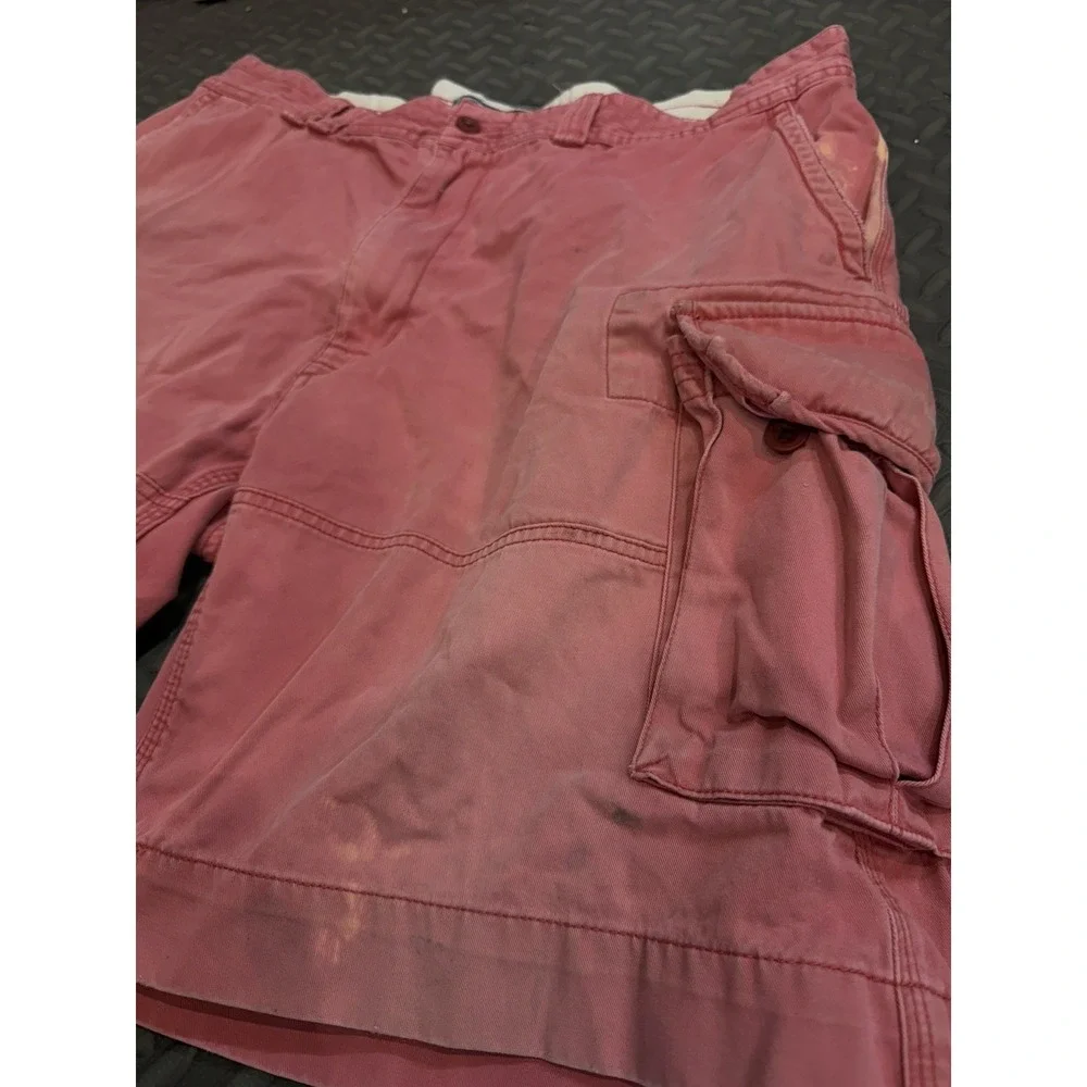 Polo Ralph Lauren Cargo Shorts Men's 40 Salmon Military Distress Heavyweight